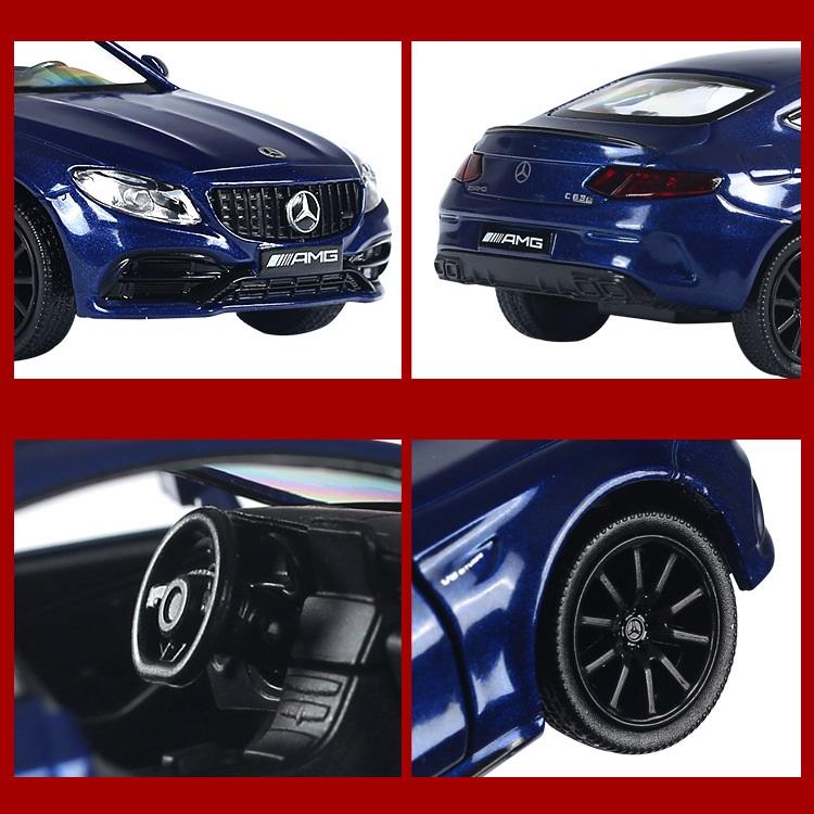 Mercedes Benz C63s AMG Coupe 5 Inch Metal Car Simulation Diecast & Toy Vehicle RMZ City 1:36 Alloy Model Gifts For Children