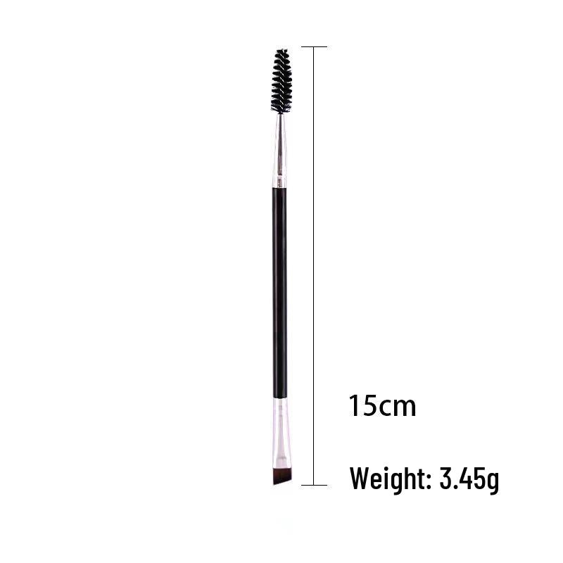 Double-Ended Eyebrow & Eyeshadow Brush - Angled Concealer & Spiral Eyelash Tool for Professional Eye Makeup