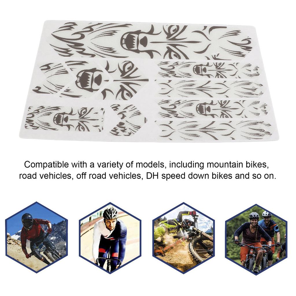 ENLEE 3D Mountain Bike Protective Stickers Set Impact Resistance Bicycle Decorative StickerWolf Head Pattern for Bicycle Frame