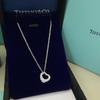 Collar con Colgante de Corazón de Plata de Ley 925 para Mujer Familia T con Diamantes y Esmalte, Cadena Clavicular Azul Clásico, Colgante para Mejor Amiga