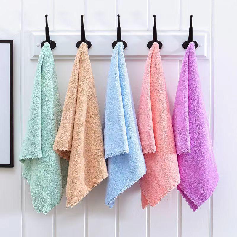 High-Density Coral Fleece Kids' Towel - Absorbent Face & Makeup Wipe