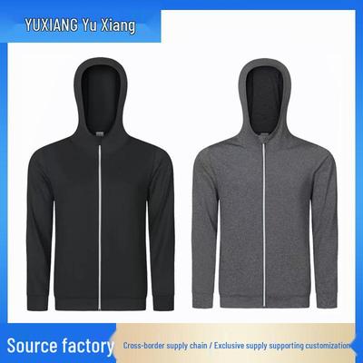 Men's Quick-Dry Sports Jacket: High-Elasticity, Sweat-Wicking, Casual Zipper Hoodie for Autumn/Winter Fitness.
