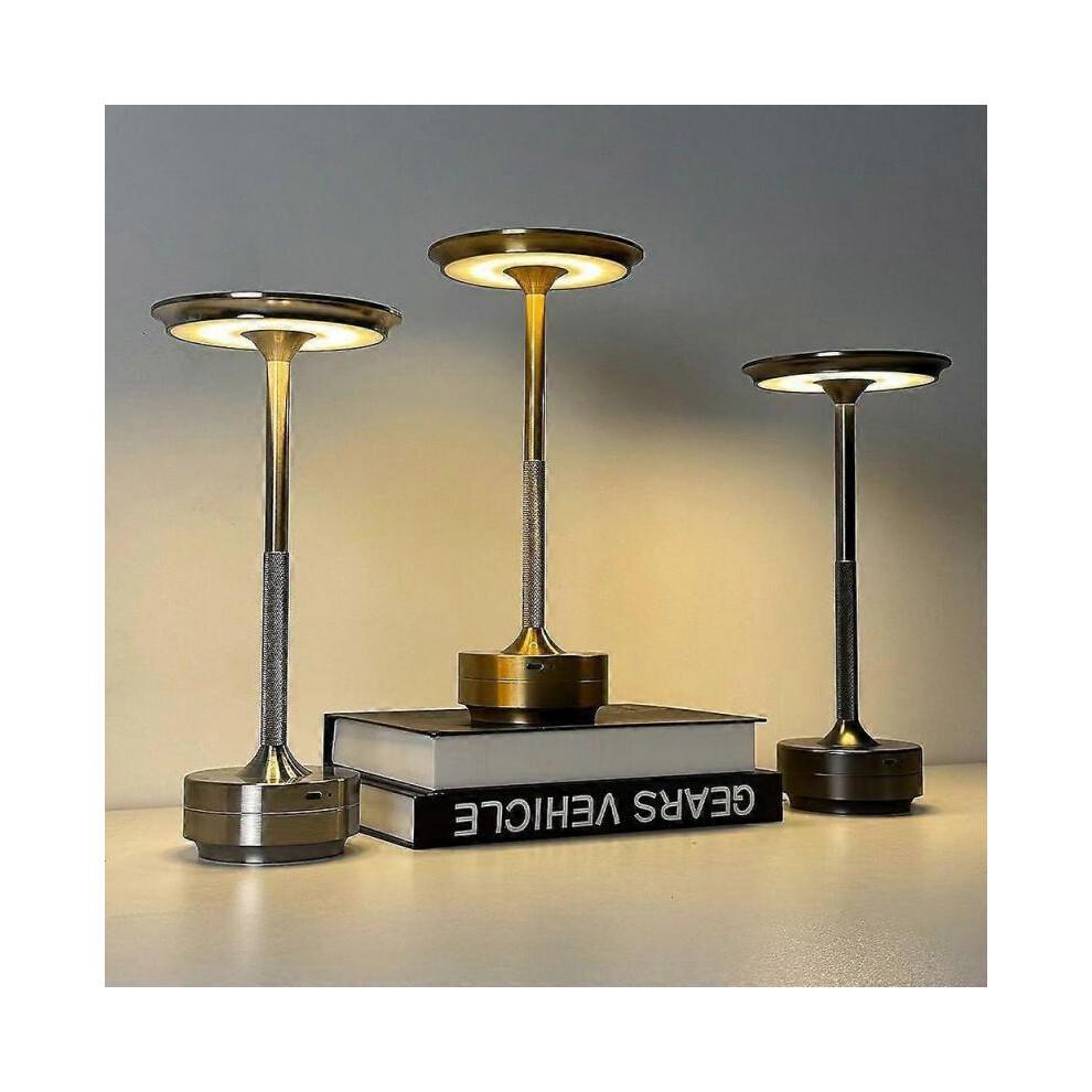 (Silber)Kabellose Tischlampe Dimmbar Wasserdicht Metall USB Wiederaufladbar Tischlampen