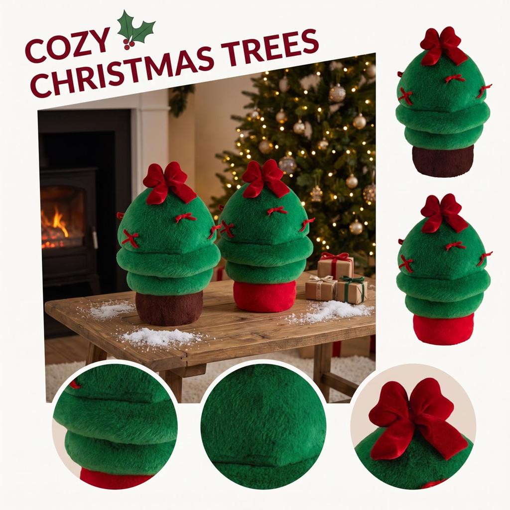 Plush Christmas Tree Toy Soft Stuffed Doll for Holiday Decoration and Christmas Gift