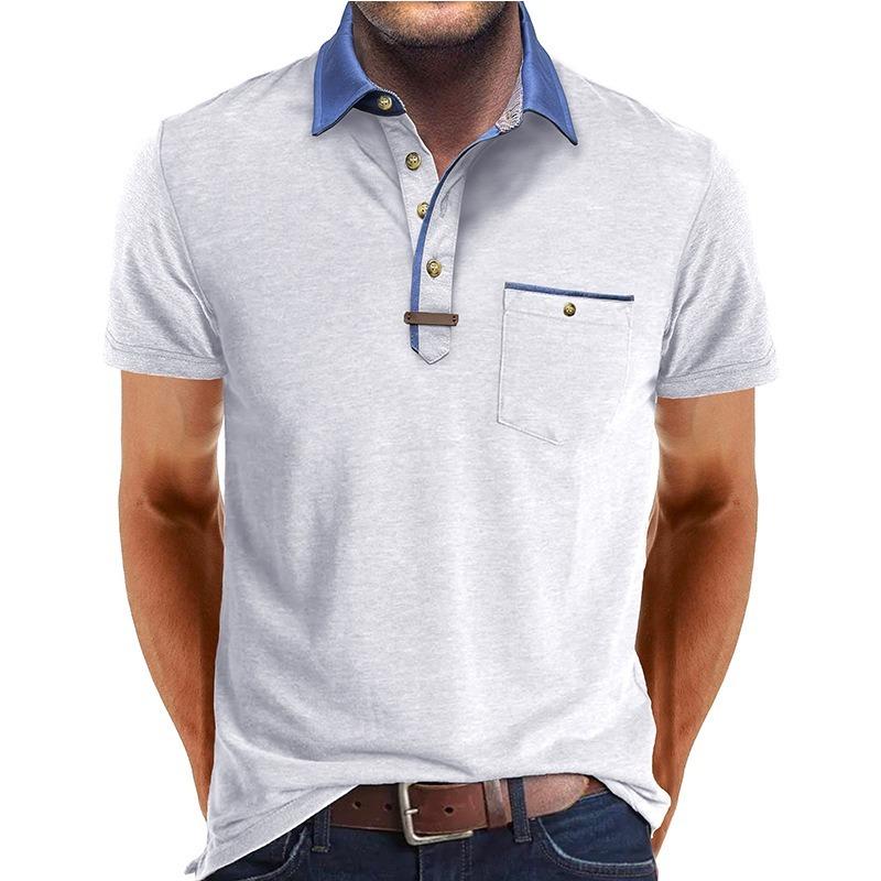 Mens Summer Short Sleeve Polo Shirt Casual Top