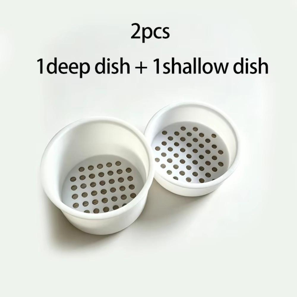 2/4pcs Shallow Disc Seed Sprouting Trays Plastic Sprout Growing Trays Microgreens Sprouting Kit 1 Deep+1 Shallow