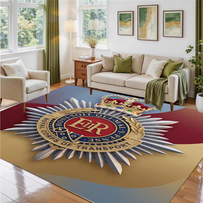 Royal Engineers A.F.C Design Crystal Velvet Rug Soft Decorative Mat for Bedroom Entrance