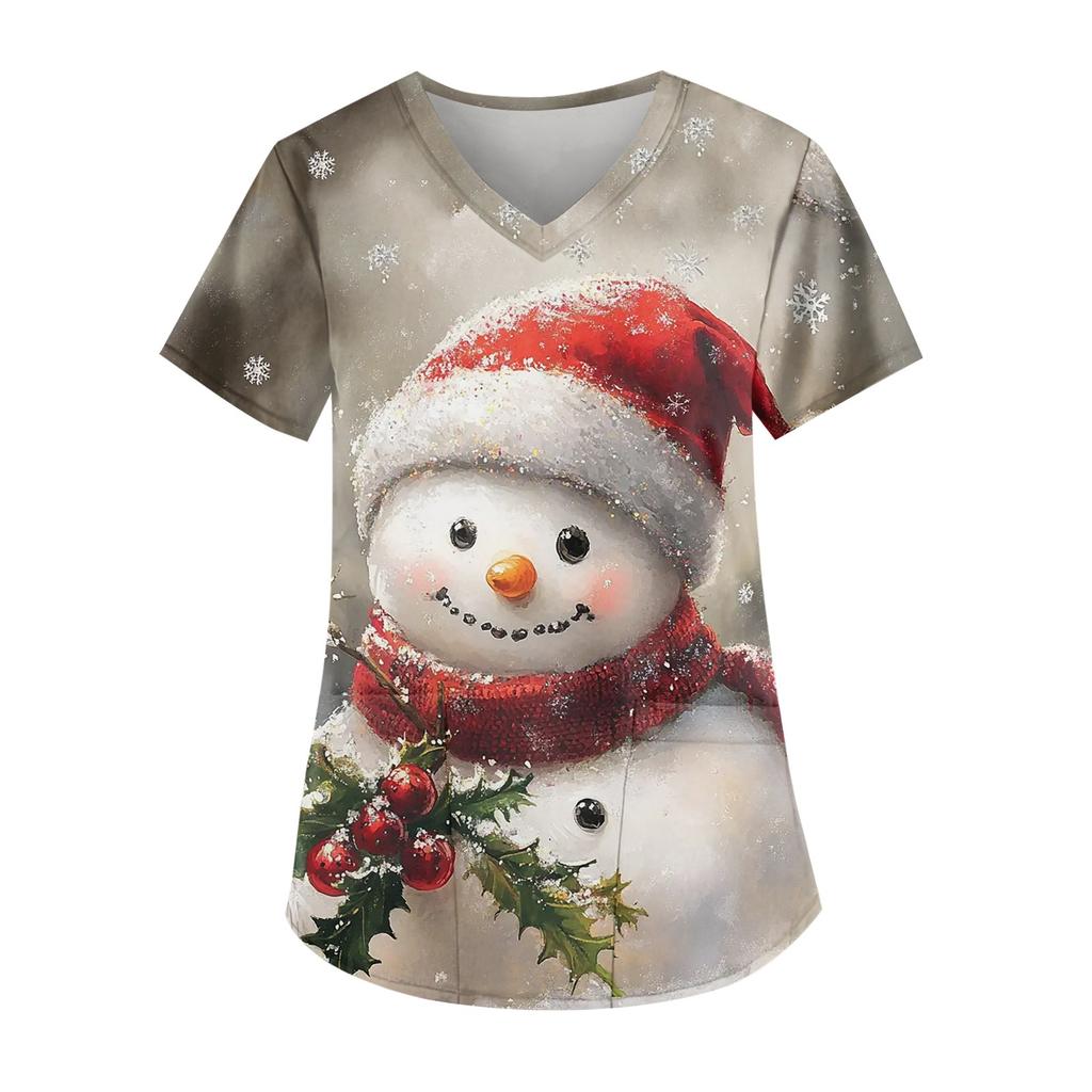 Damtryck Uniform Arbetsuniform V-ringad Ficka Skyddande Arbetsuniform