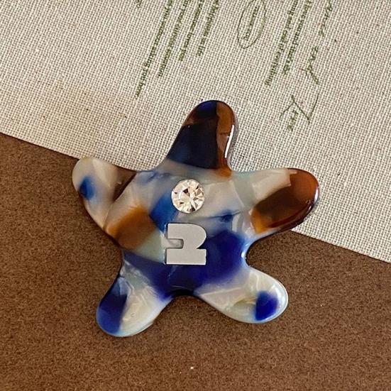 Girl Hairpin Acetic Acid Starfish Shape Hair Clip Stable Anti-Slip Design Side Bang Hair Pin Lightweight Hair Accessory