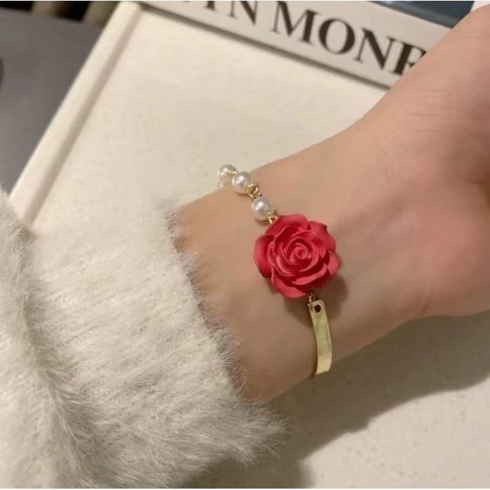 Fashionable Summer Dopamine Rainbow Beaded Flower Bracelet For Women Trendy Jewelry Gift