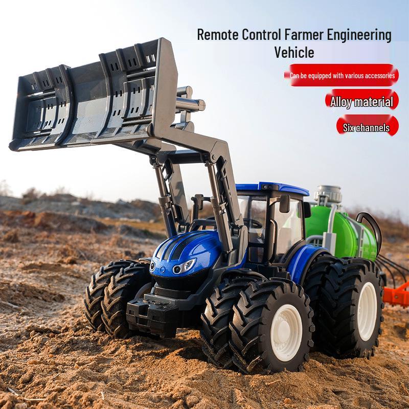 Electric Remote-Control Alloy Tractor & Harvester Toy for Kids