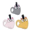2-piece Cute Cat Pattern Luggage Tag Portable Travel Baggage Identifier Label with Name Card Slot for Suitcase Backpack Accessor