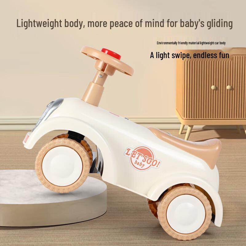 Airud 4-Wheel Anti-Rollover Kids Balance Bike with Music and Lights (CN version)