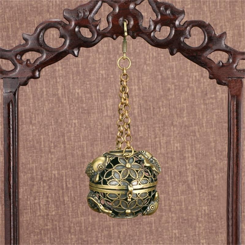 Handcrafted Brass Scent Diffuser Censers With Antique Finish and Chain for Enhancing Living Room Bedroom Atmospheres