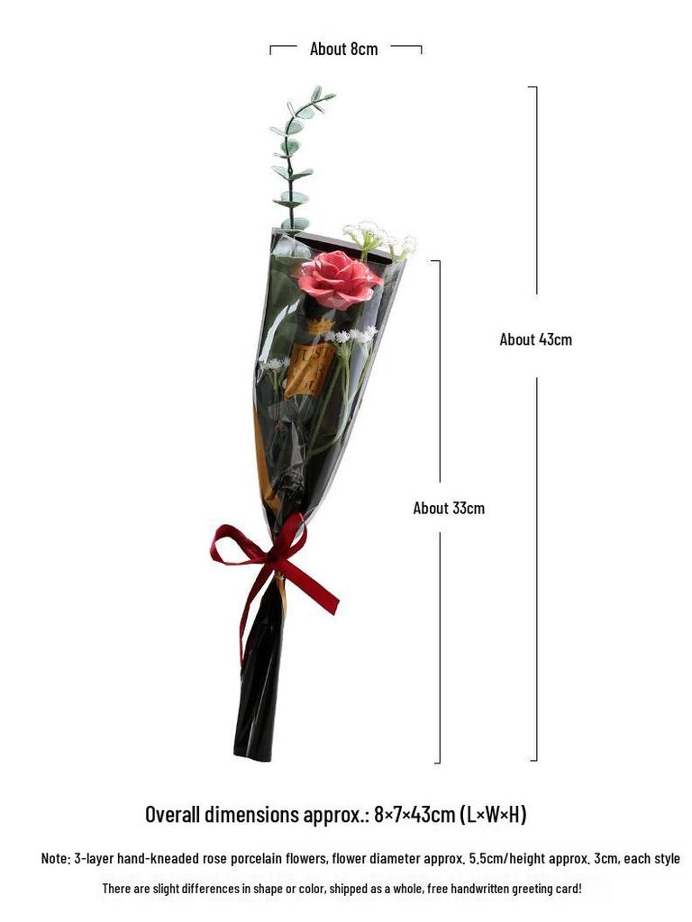 Handmade Ceramic Rose Bouquet - Valentine's Day Gift & Home Decor