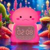 Axolotl Alarm Clock with Night Light for Kids Cute Bedroom Alarm Clock with RGB Lighting OK To Wake Clock Silicone Animal Tabletop Lamp For Teen Girls
