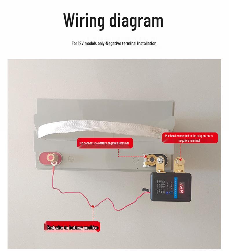 Smart Remote Car Battery Disconnect Switch, 12V, Pure Copper Relay & Knife Switch