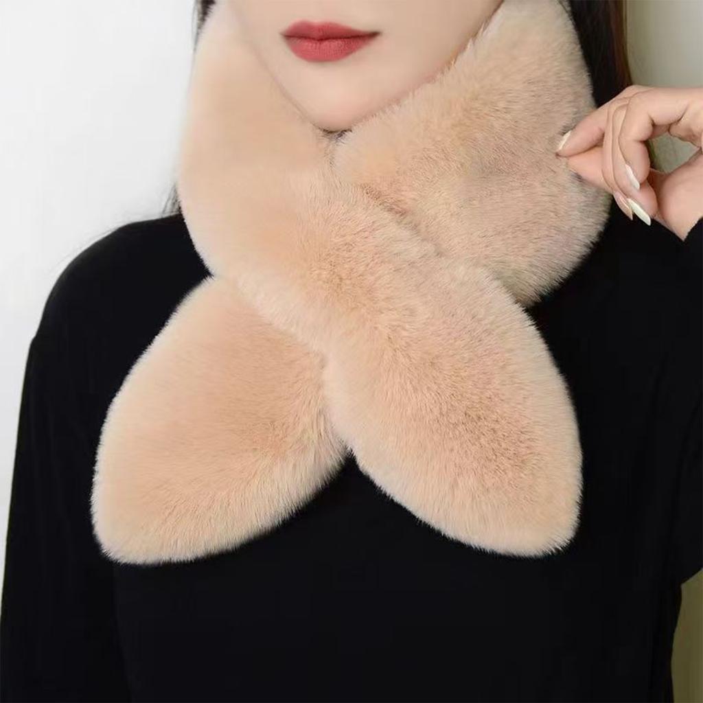 Women's Thick Reversible Neck Warmer Scarf Cross Front Winter Wrap for Cold