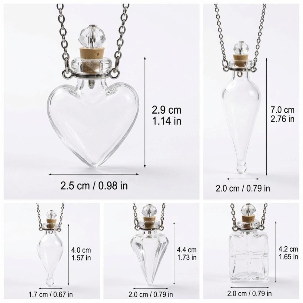 Glasfläschchen Anhänger Halskette Öffnungsfähig Öffnungsfähig Glasfläschchen Halskette Passende Outfits