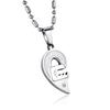 Couple Necklace Lock, a Pair of Heart-shaped Keys, Titanium Steel Necklace Pendant, Fashionable