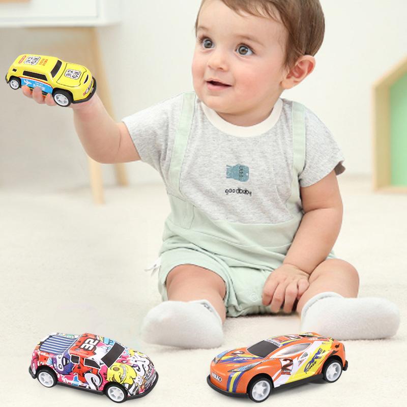 Non-Toxic 20-50Pcs/Set Mini Car Set Inertia Pull Back Cars For Children Plastic Vehicle Model Collection Toys Birthday Gift For Kids Toddler