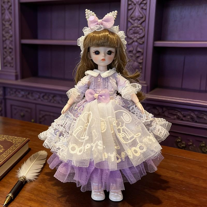 30cm Lolita Doll Outfit Set 6-Point BJD Dolls Clothes Only Non-Plush Toy Girls Ages 4-6