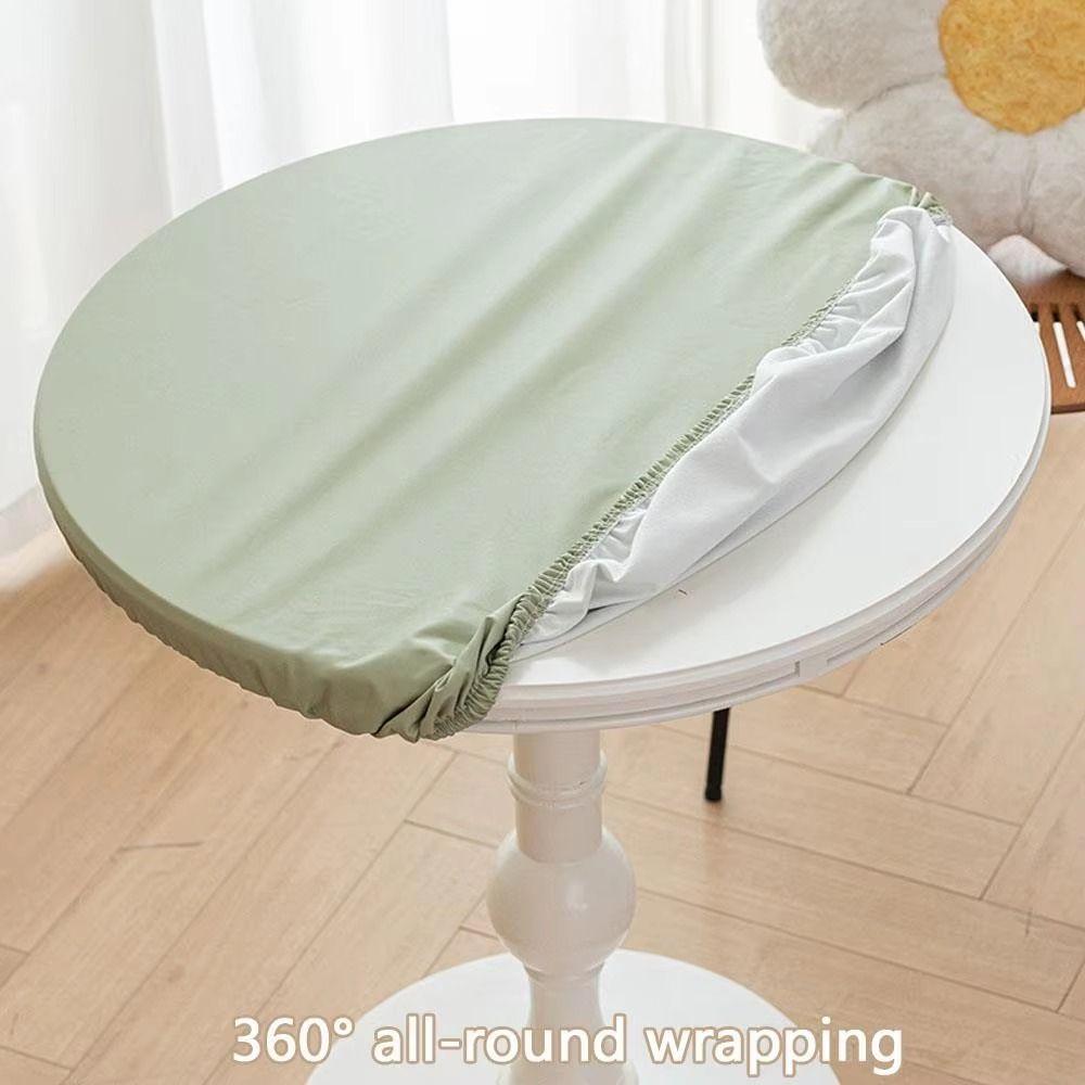 Oil Proof Round Table Cover PU Leather Elastic Table Cover Table Protector  Restaurant Use