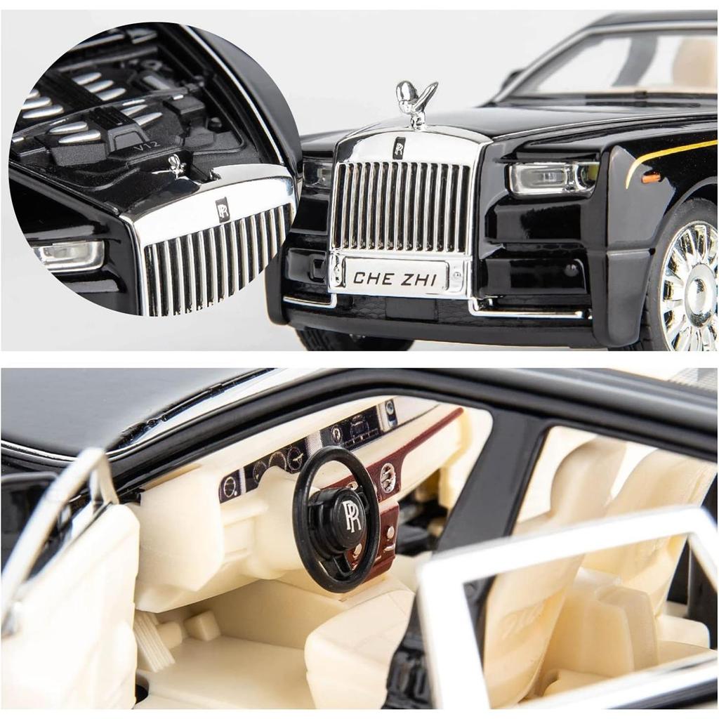 Rolls-Royce Phantom-Modellauto im Maßstab 1/32, Spielzeugauto mit Rückziehfunktion aus Zinklegierung mit Ton und Licht als Geschenk für Kinder, Jungen und Mädchen