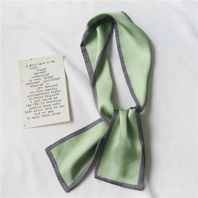Print Flower Small Scarf For Women Handle Bag Ribbons Fashion Head Scarf Small Long Skinny Scarves Headbands