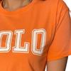 Polo Ralph Lauren Color Blocked Fitted Crew Neck Short Sleeve T-Shirt Women tops Orange 211935591-001