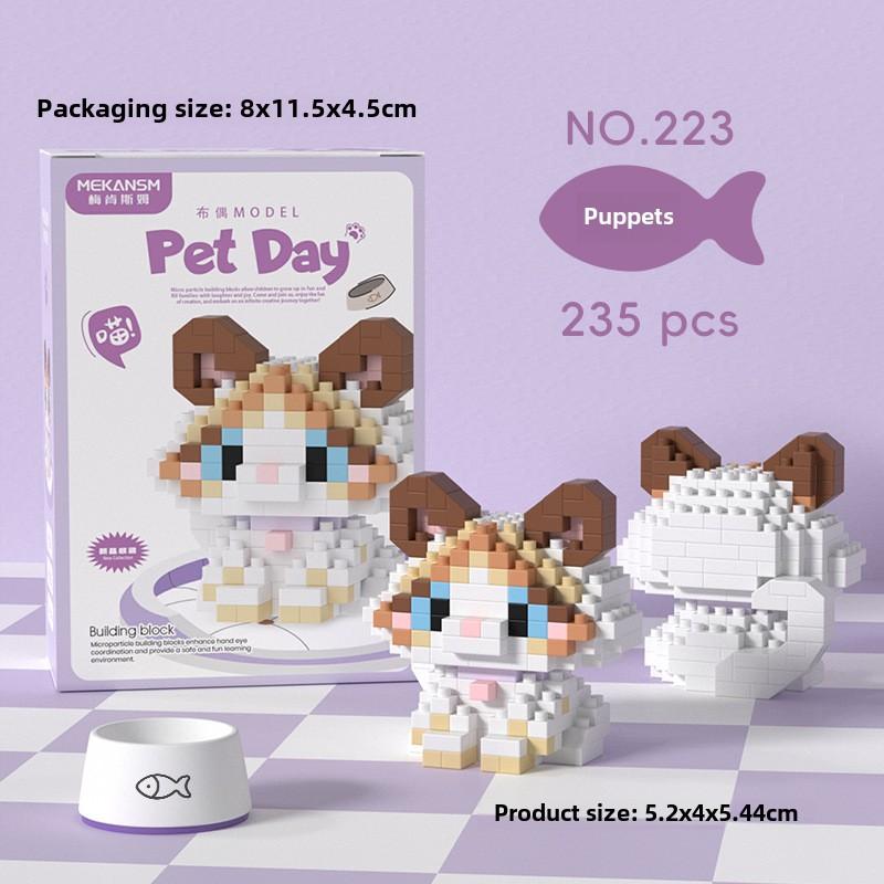 Puppy Cat Series Micro Particle Building Block Children's Educational Assembly Toy