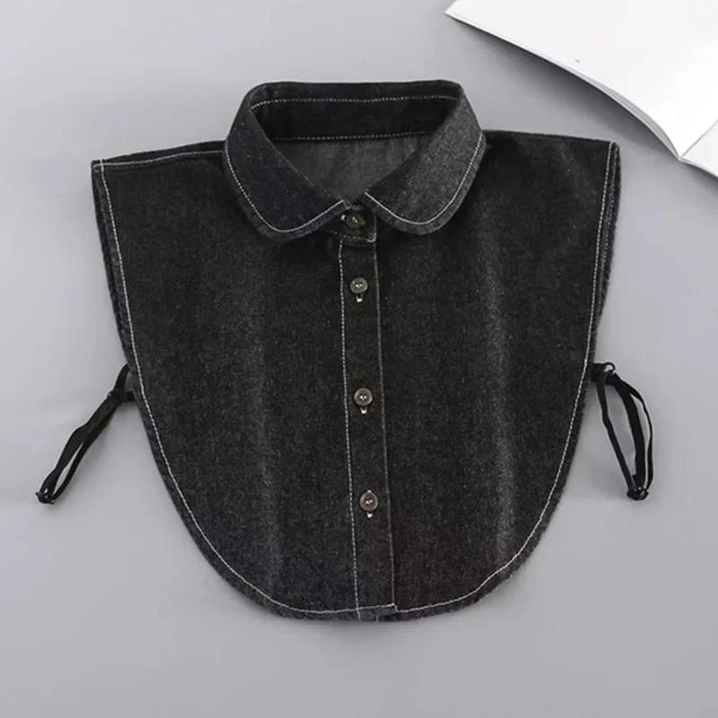 Fashion Front Tie White Fake Collar for Women Stand Detachable Collar Fake Girls Vintage Lace Ladies False Blouse Collar