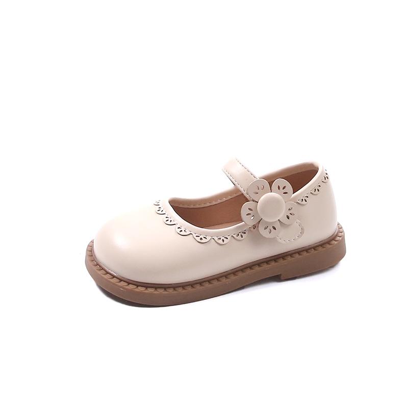 Girls Small Leather Shoes Size 23-35 Soft Bottom Leather Children s Single Shoes Beige Fashion Versatile Children s Baby Shoes 23