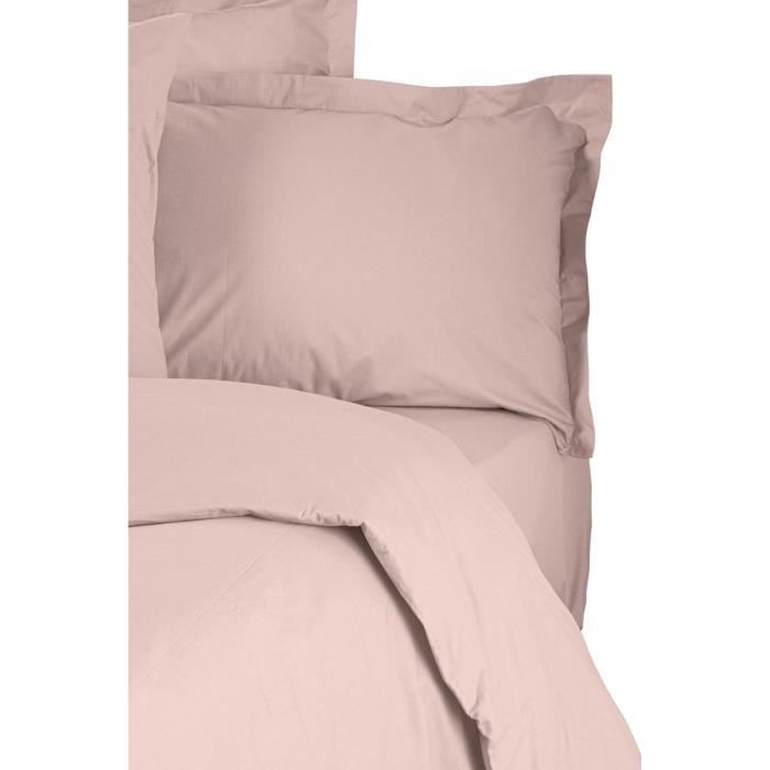 Parure de lit - 1 housse de couette 220 x 240 cm + 2 taies d'oreiller 60 x 60 cm - 100% coton renforcé - Marron
