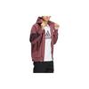 adidas Logo Printed Zipper Splice Hooded Jacket for Men, Red-Brown
