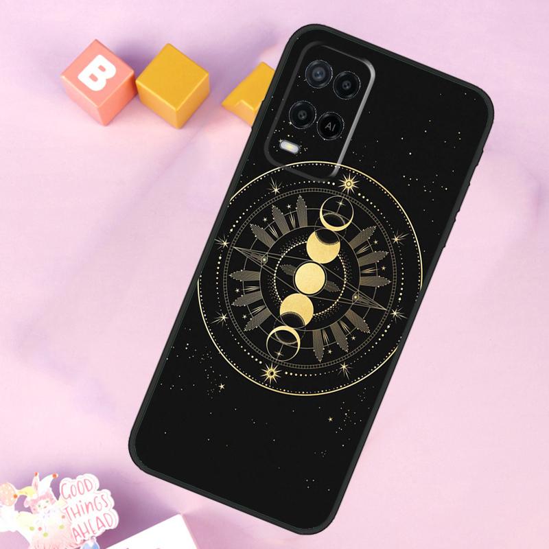 Galaxy Moon Stars Phase Totem Art Case For Oppo A17 A57 A16 A76 A96 A60 A40 A80 A18 A38 A58 A78 A98 A15 A54 A74 A94 A6 A5 Pro