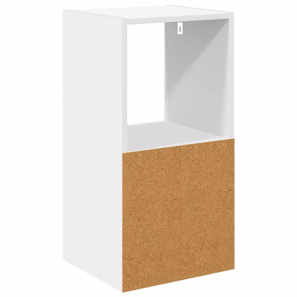 White Nightstand with Drawers 35 X 32 X 68.5 Cm Engineered Wood