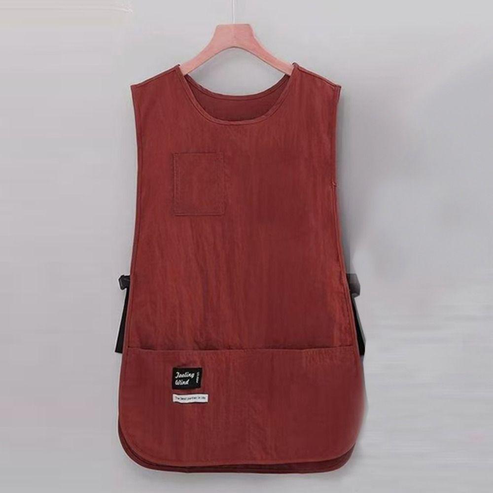 Waterproof Stain-Resistant Apron Nylon Vest Style Anti Dirty Sleeved Apron Breathable Multipurpose Kitchen Aprons