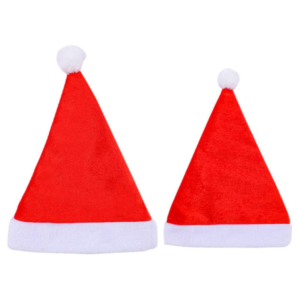 Zlatý sametový plyšový lem vánoční čepice pro dospělé a děti - Ideální na sváteční večírky a slavnostní oblečení