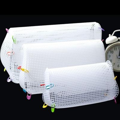 Plastic Weaving Plastic Mesh Cloth White Handmade Bags Making Grid Hook Craft Knitting Crochet Bags Plate Bag Accessories