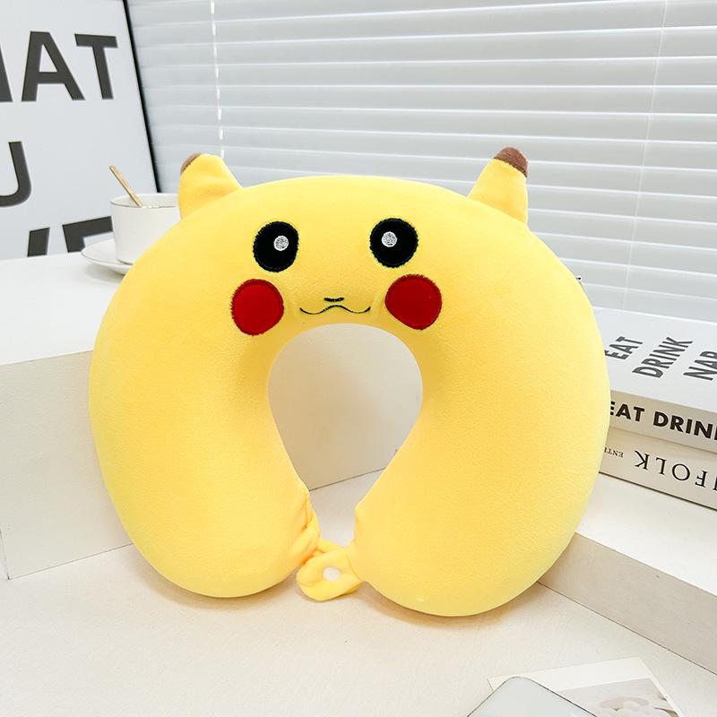 Cartoon Memory Foam U-Shaped Travel Neck Pillow for Airplane, Car & Student Use