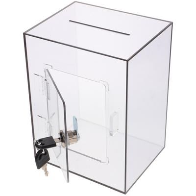 Clear Acrylic Donation Box Lockable Transparent Suggestion Complaint Ballot Letter Collection Voting Storage Clear Acrylic Box