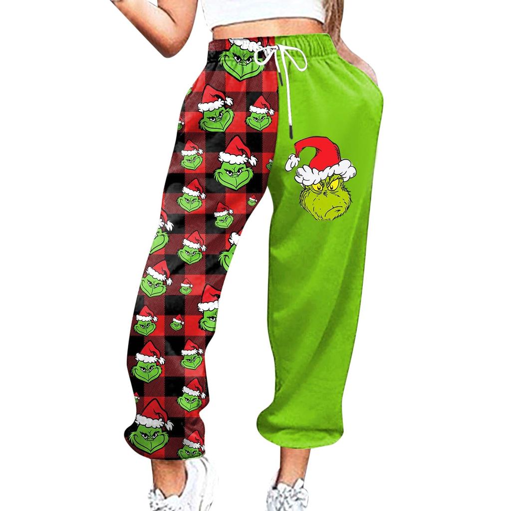 Women's Casual Fashion Christmas Printed Casual Sweatpants Elastic Waist Drawstring Pants
