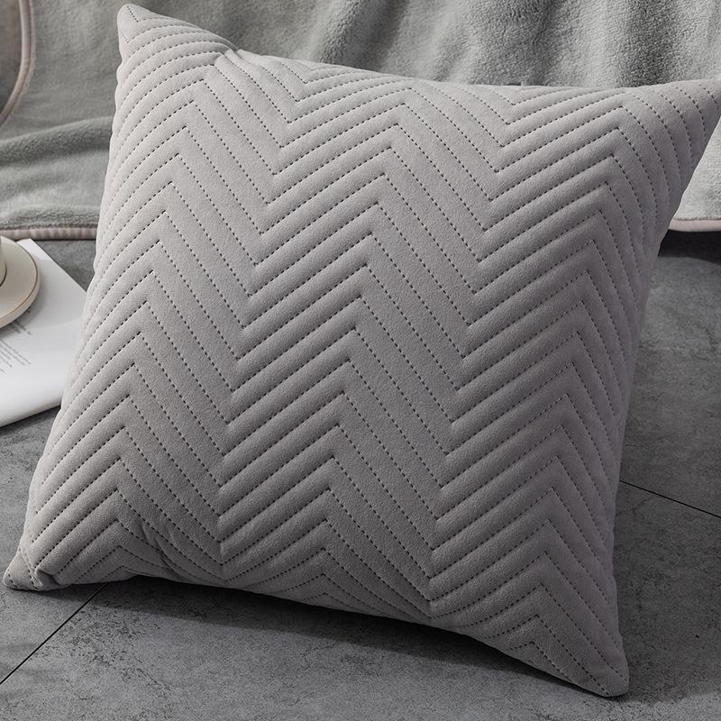 Quilted Velvet Pillowcase Throw Pillow Covers Home Decor Simple Sofa Cushion Cover Decor