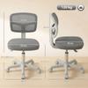 Small Office Chair without Arms, Ergonomic Swivel Mesh Desk Chair with Curved Back, Dark Grey