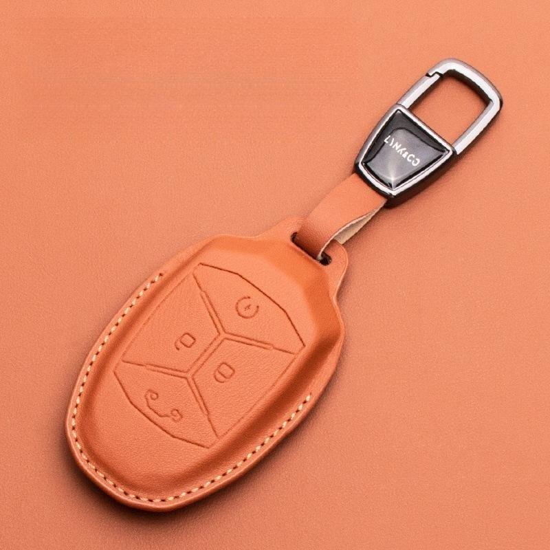 For Lynk & Co 08 01 02 03 05 06 09 Car Key Case Nappa Leather Remote Keychain Shell Protective Cover Key Protector Accessories
