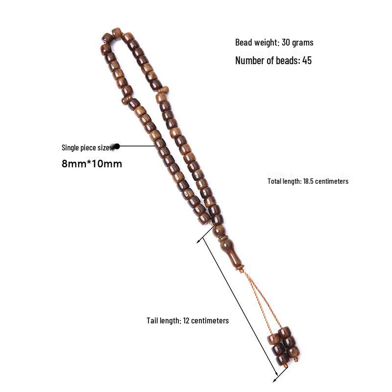 Muslim 45-Bead Tasbih 8x10mm Islamic Prayer Beads Rosary
