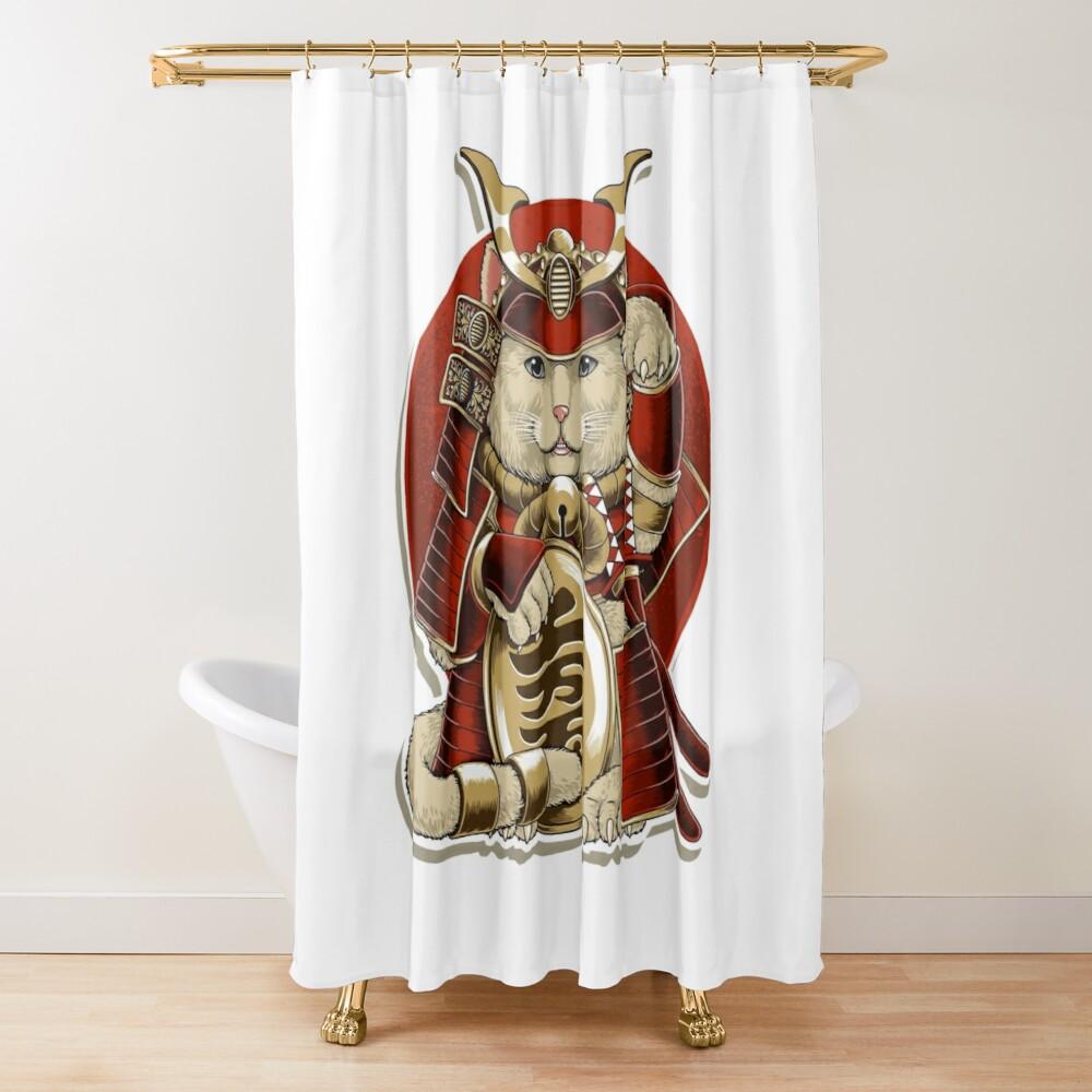 Japan Lucky Fortune Cat Shower Curtain Gold Coin Bathroom Decoration With Hook Polyester Fabric Waterproof Shower Curtain Hooks
