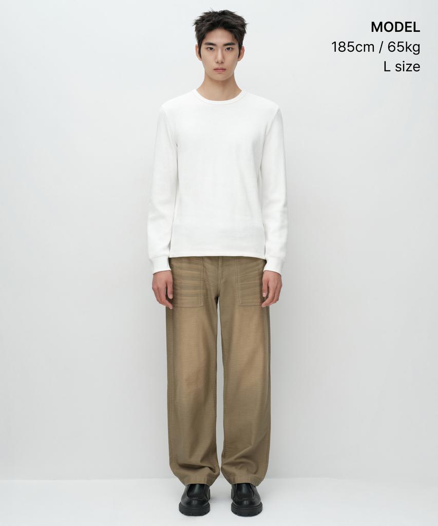 MUSINSA STANDARD Thermal Basic Crew Neck Long Sleeve T-Shirt [Ivory]