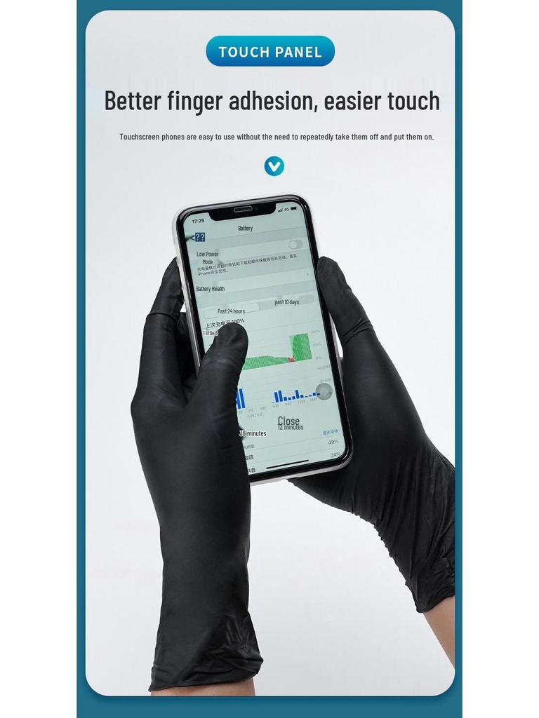 Inco Extra Dicke, strapazierfähige Nitrilhandschuhe - Puderfrei, ölbeständig, lebensmittelecht für Küche, Catering und Reinigung.